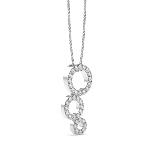 4 Prong Round Dazzle Circle Pendant Necklace