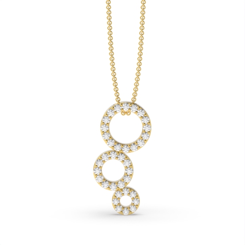 4 Prong Round Yellow Gold Dazzle Pendant Necklaces