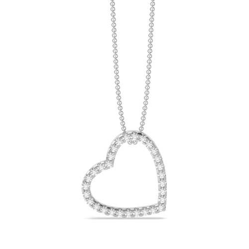 Pave Setting Round Glisten Pendant Necklaces