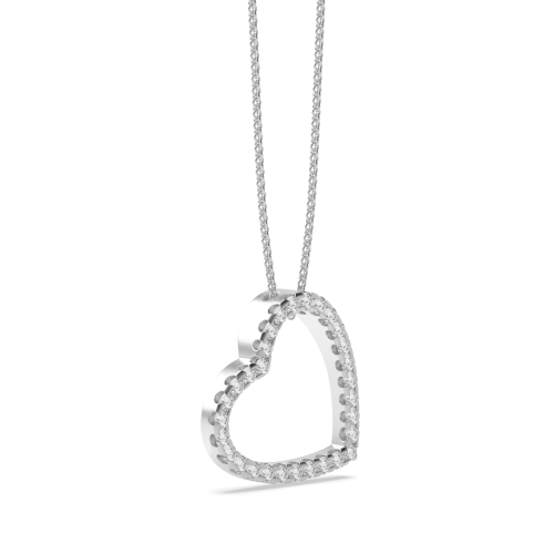 Pave Setting Round Glisten Pendant Necklaces