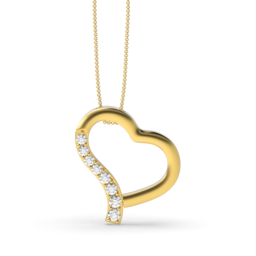 Pave Setting Round Yellow Gold Scintillate Pendant Necklaces