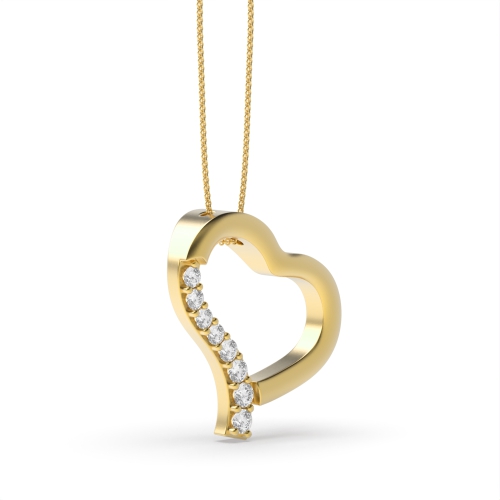 Pave Setting Round Yellow Gold Scintillate Pendant Necklaces