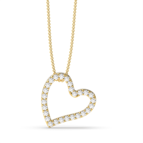 Pave Setting Round Yellow Gold Stlyish Pendant Necklaces