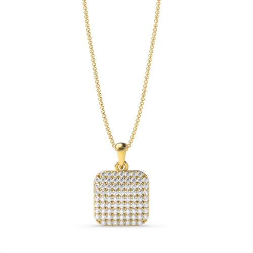 4 Prong Round Yellow Gold Gleam Pendant Necklaces