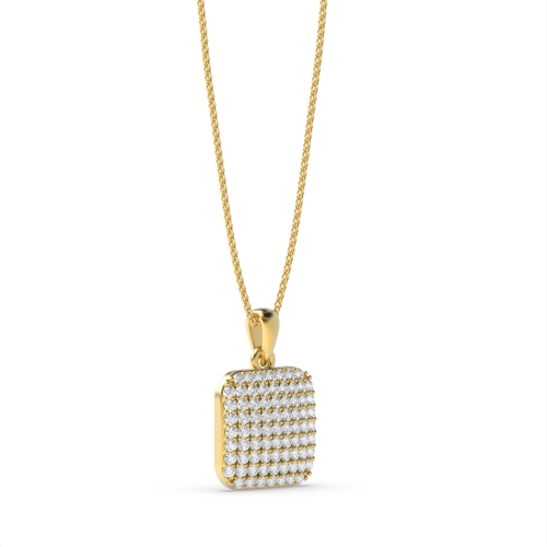 4 Prong Round Yellow Gold Gleam Pendant Necklaces