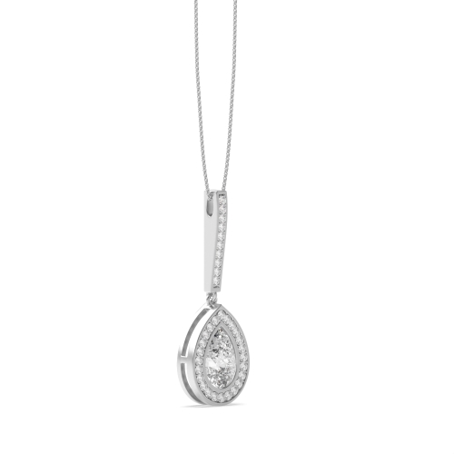 1.5 carat  Prong Pear Aurora Designer Pendant Necklaces