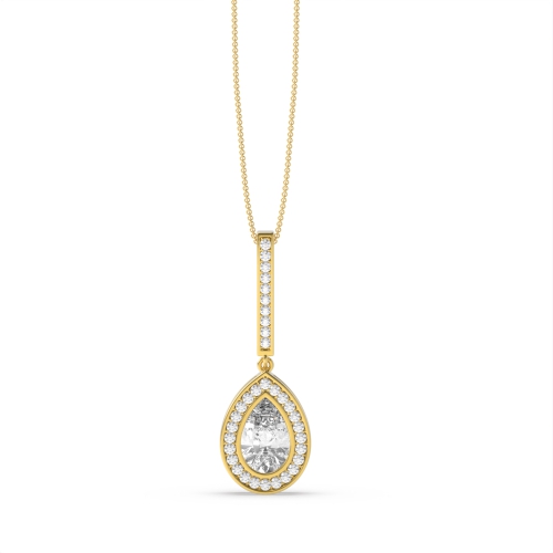 Prong Pear Yellow Gold Aurora Pendant Necklaces