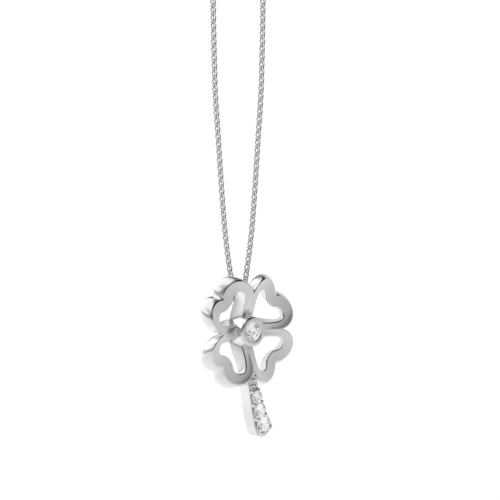 Bezel Setting Round Petals flower Lab Grown Diamond Pendant Necklaces
