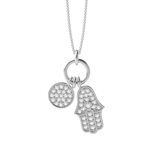 Pave Setting Round Unique Pendant Necklaces