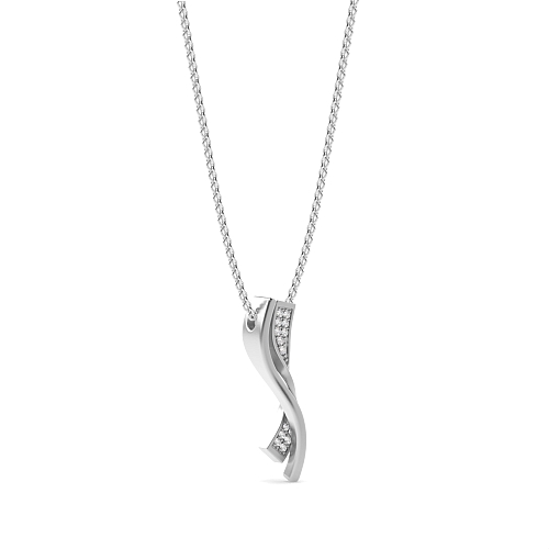 Pave Setting Round Twinkle Pendant Necklaces