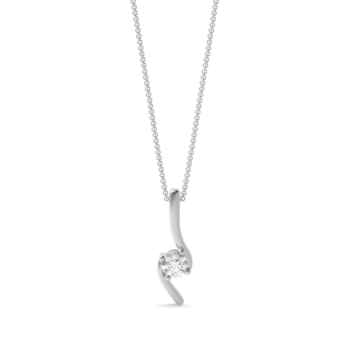 4 Prong Round S design Pendant Necklaces