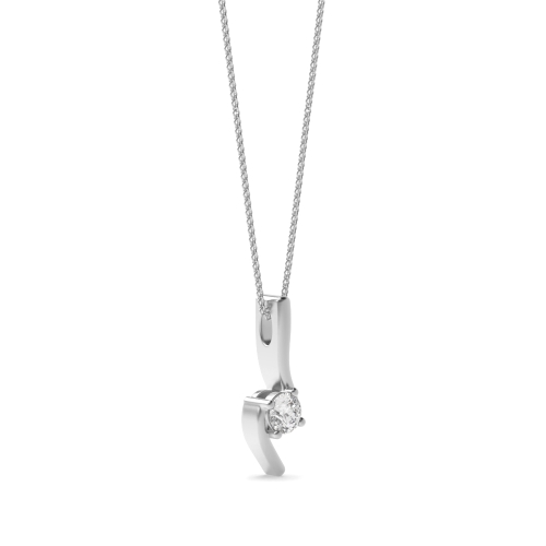 4 Prong Round S design Pendant Necklaces