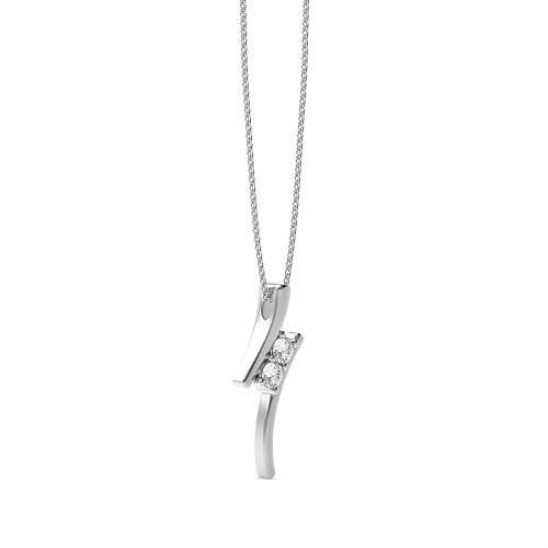 4 Prong Round Radiant Pendant Necklaces