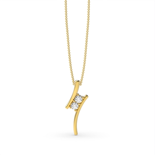 4 Prong Round Yellow Gold Radiant Pendant Necklaces