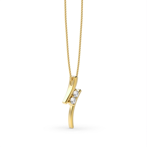 4 Prong Round Yellow Gold Radiant Pendant Necklaces