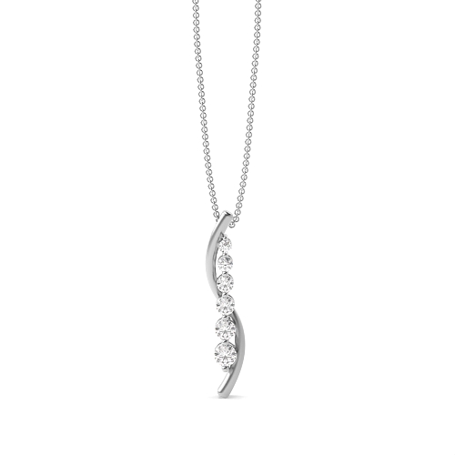 4 Prong Round Fashion Lab Grown Diamond Pendant Necklaces