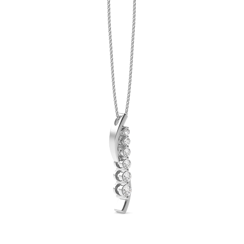 4 Prong Round Fashion Lab Grown Diamond Pendant Necklaces
