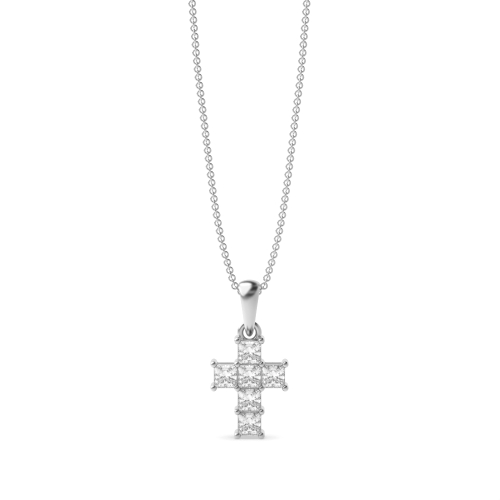 4 Prong Princess Glory Cross Pendant Necklaces