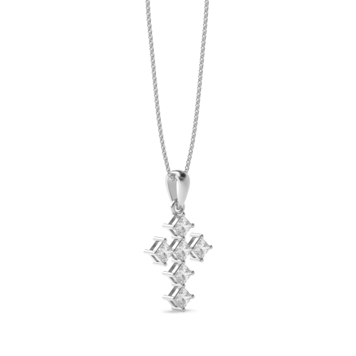 4 Prong Princess Illume Cross Pendant Necklaces