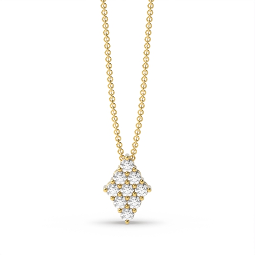 4 Prong Round Yellow Gold Spark Pendant Necklaces