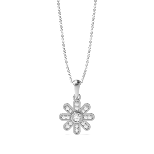 Bezel Setting Round Glow Pendant Necklaces