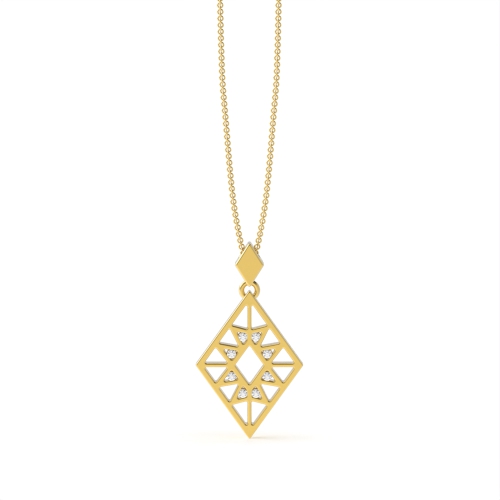 Channel Setting Round Yellow Gold Pendant Necklaces