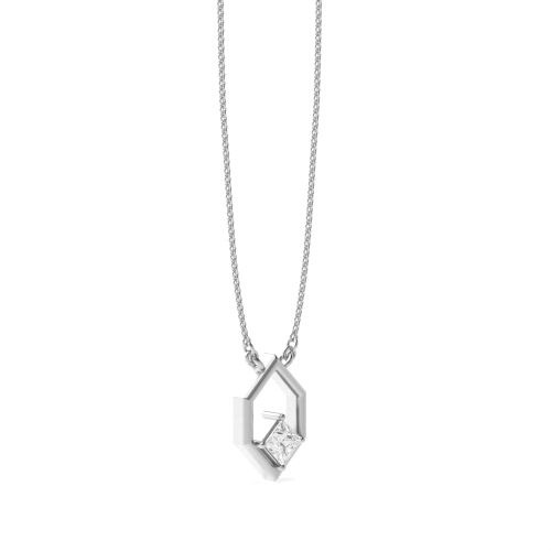 4 Prong Princess Pendant Necklaces