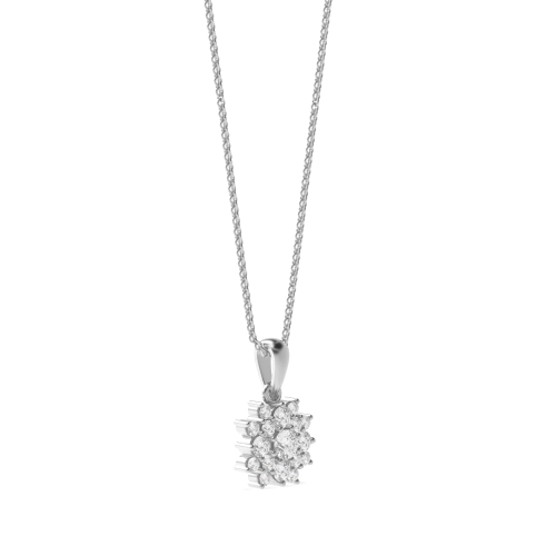 4 Prong Round Dazzle Pendant Necklaces