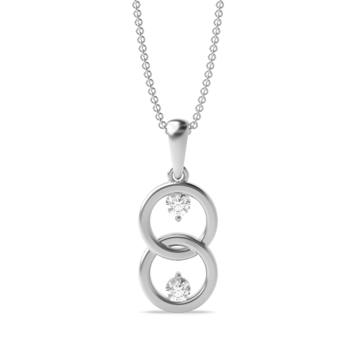 prong setting round Lab Grown Diamond double circle shape pendant