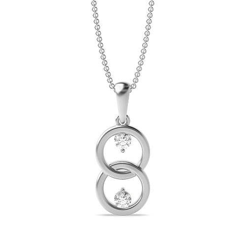 4 Prong Round Silver Infinity Pendant Necklaces