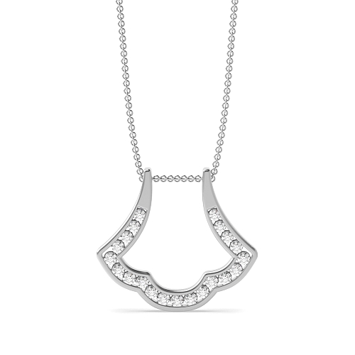 Channel Setting Round Platinum Glint Designer Pendant Necklaces