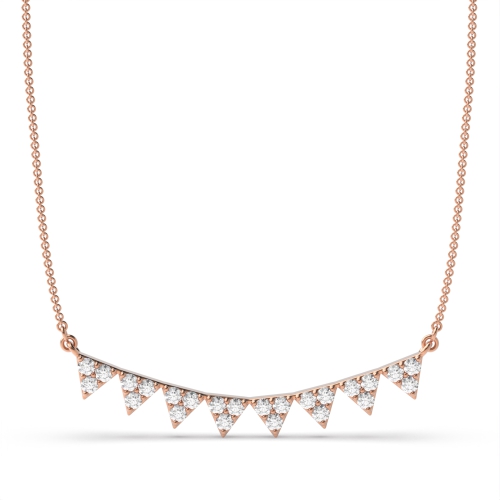 4 Prong Round Rose Gold Multi triangle Designer Pendant Necklaces