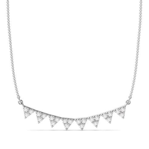 4 Prong Round Platinum Multi triangle Designer Pendant Necklaces