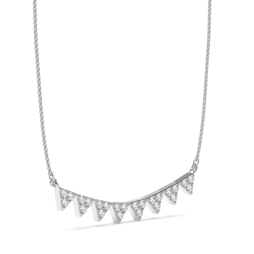 4 Prong Round Platinum Multi triangle Designer Pendant Necklaces