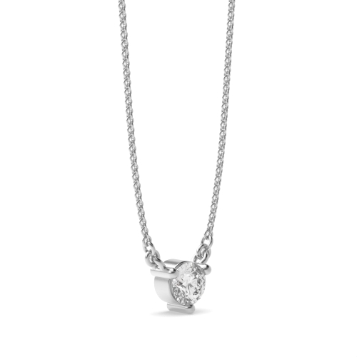 4 Prong Round Silver Triclaw Pendant Necklaces