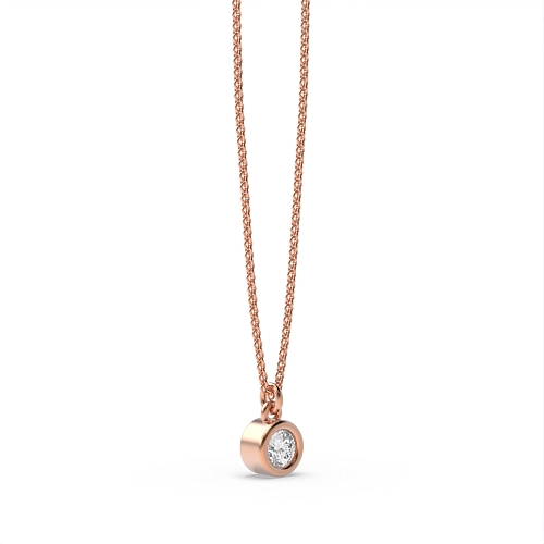 Bezel Setting Rose Gold Bright Pendant Necklaces