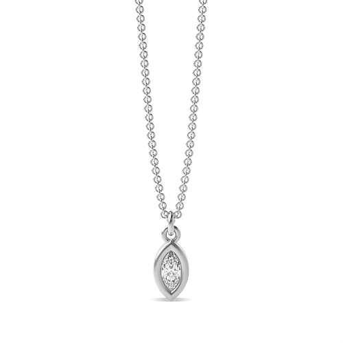 Bezel Setting Marquise Bright Pendant Necklaces