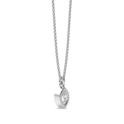 Bezel Setting Marquise Bright Pendant Necklaces