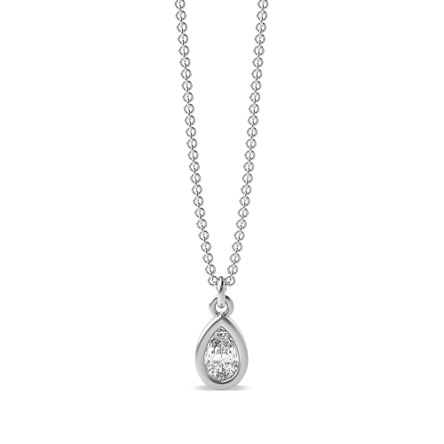 Prong Pear Bright Pendant Necklaces