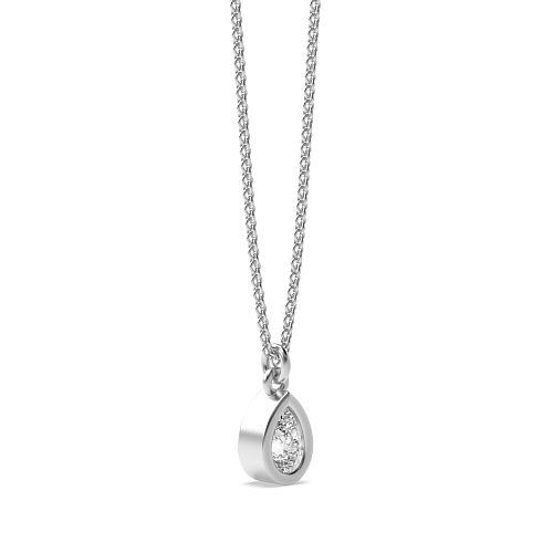 Prong Pear Bright Pendant Necklaces