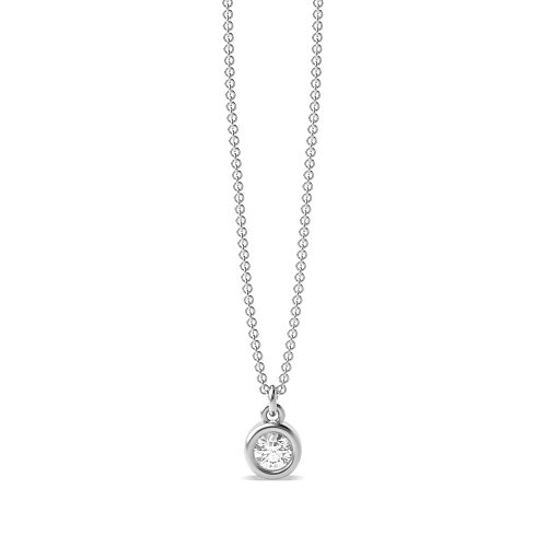 3 carat  Bezel Setting Bright Pendant Necklaces