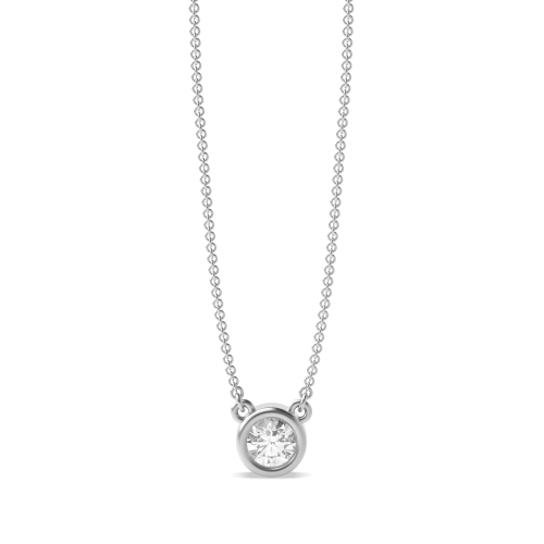 1.5 carat  Bezel Setting Round Star Solitaire Pendant Necklaces