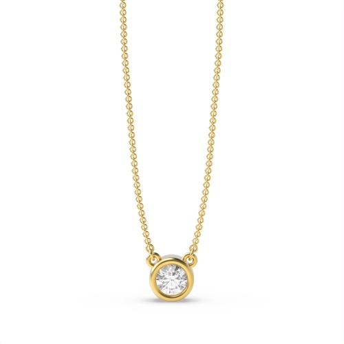 Bezel Setting Round Yellow Gold Star Pendant Necklaces