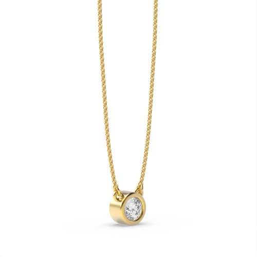 Bezel Setting Round Yellow Gold Star Pendant Necklaces