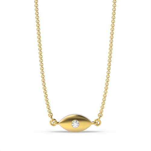 Bezel Setting Round Yellow Gold Designer Pendant Necklaces