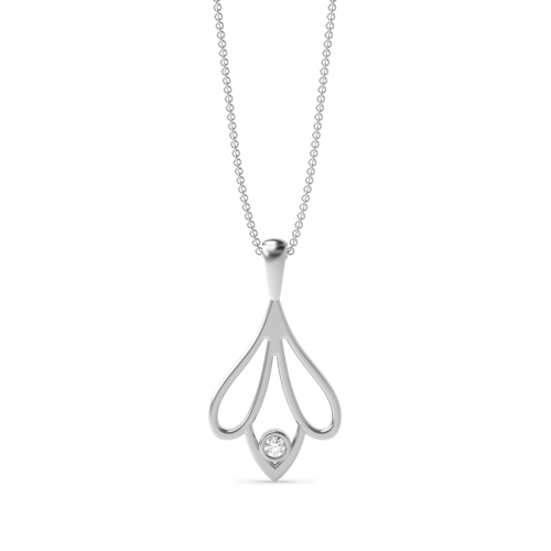 Bezel Setting Round Ray Pendant Necklaces