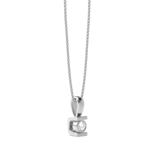 Bezel Setting Round Glisten Pendant Necklaces
