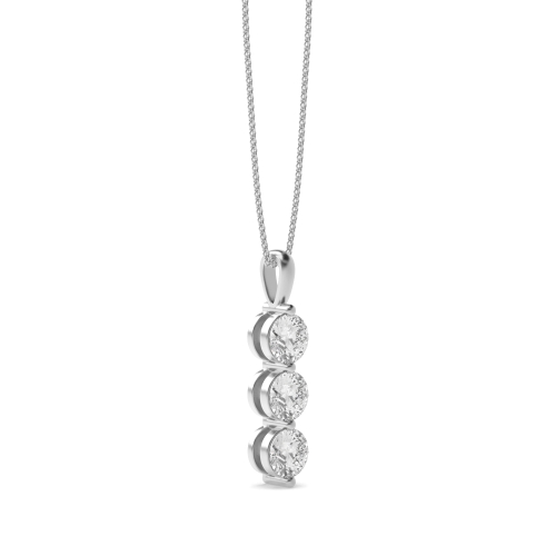4 Prong Round Scintilla Lab Grown Diamond Journey Pendant Necklace