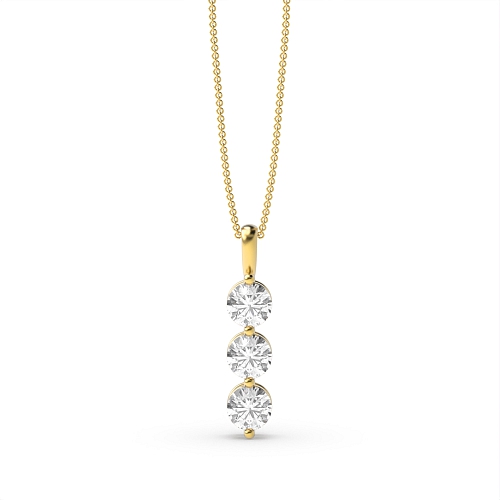 4 Prong Round Yellow Gold Scintilla Pendant Necklaces