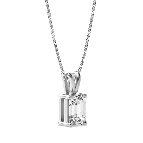 5 carat  4 Prong Emerald Twinkle Lab Grown Diamond Pendant Necklaces